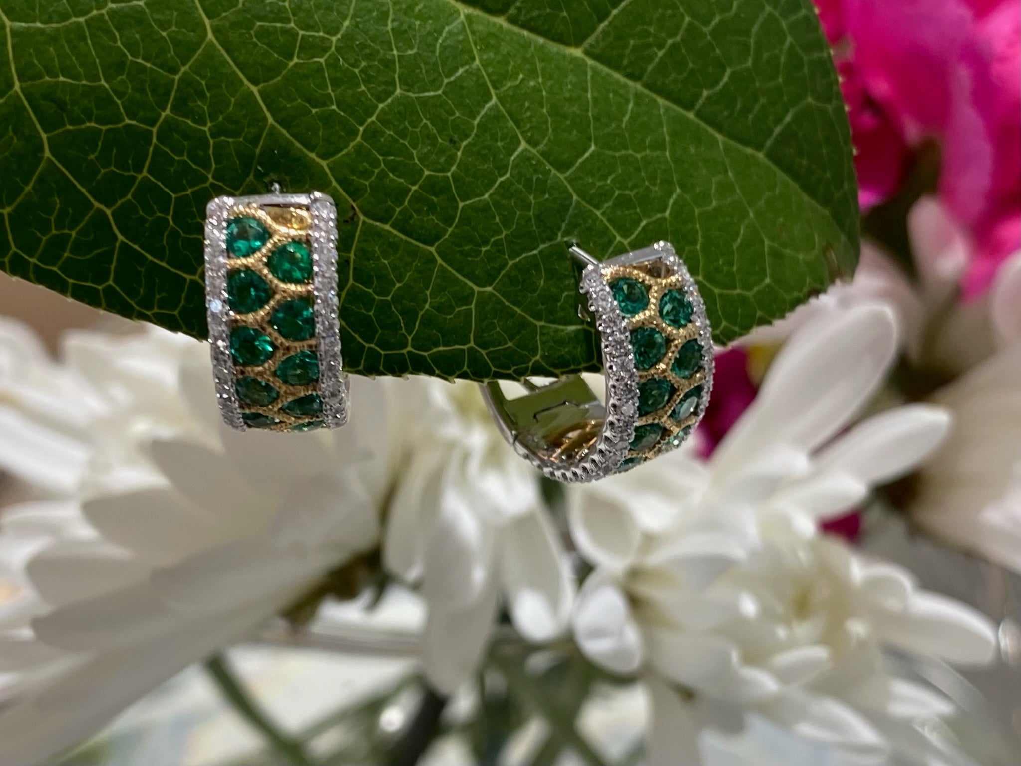 The Emerald Tapestry Diamond Earrings