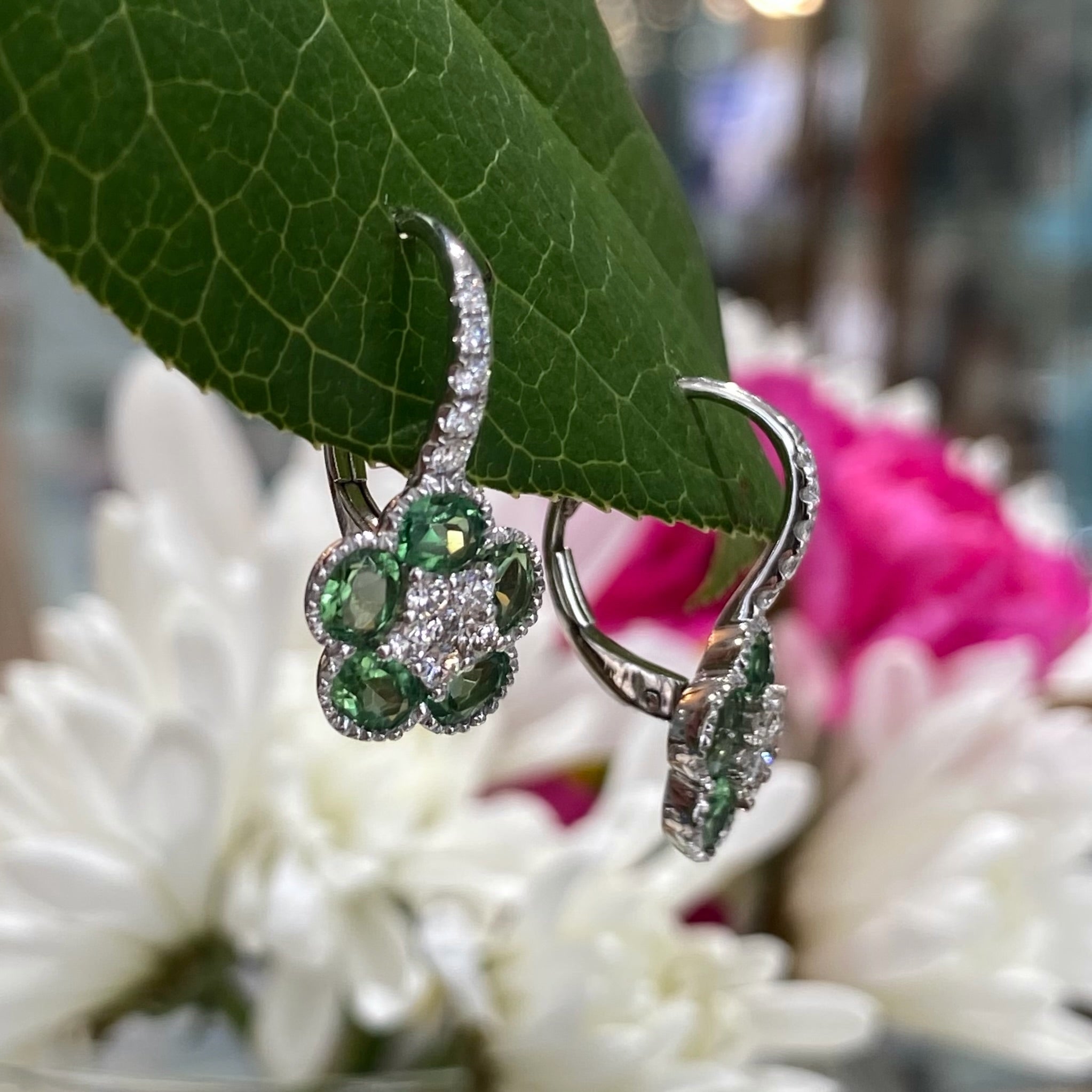 Green Meadow Tsavorite & Diamond Earrings