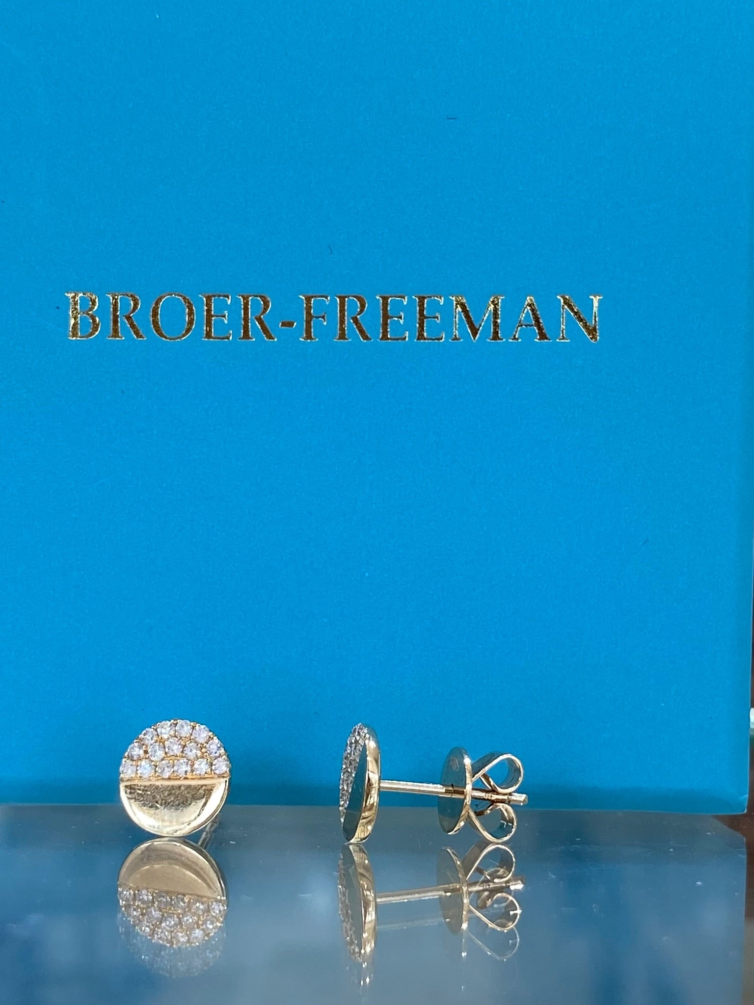 Half Moon Pavé Diamond Stud Earrings