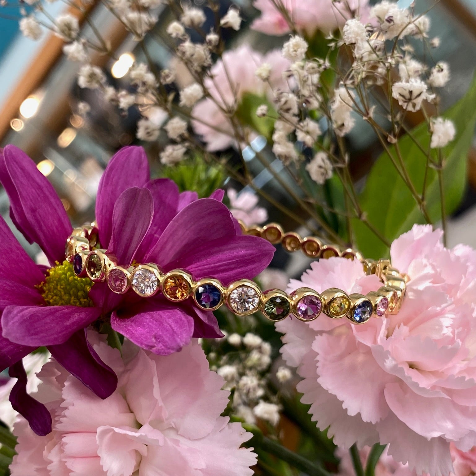 The Rainbow Orbit Bangle Bracelet