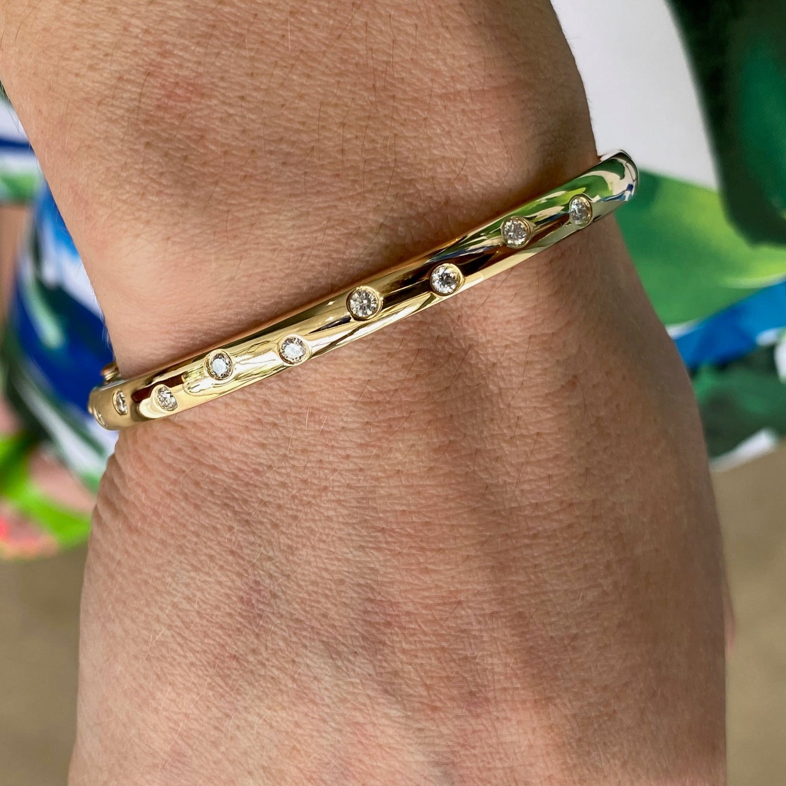 The Starlit Line Diamond Bangle Bracelet