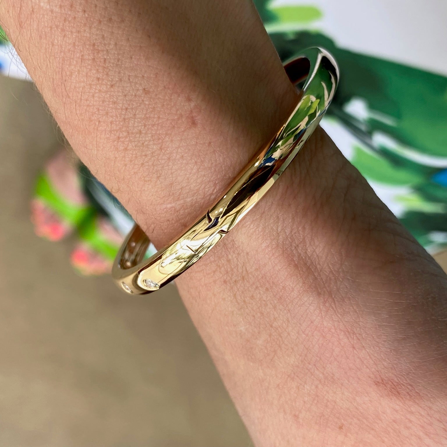 The Starlit Line Diamond Bangle Bracelet