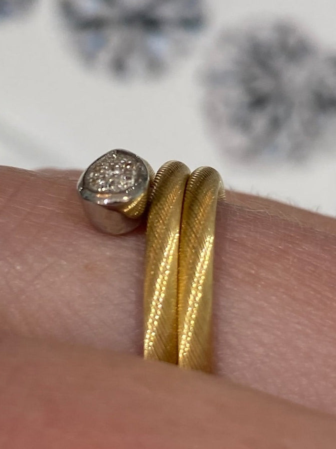 Two Tone 18K Gold Coiled Snake Ring