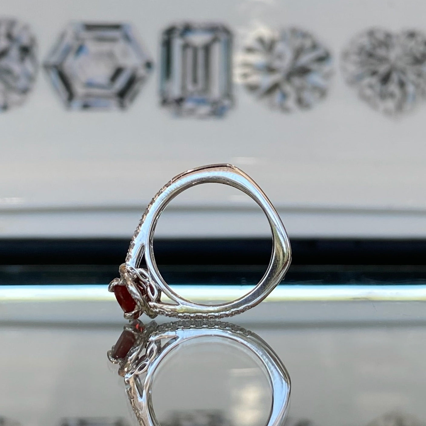Ember Veil Fire Opal and Diamond Ring