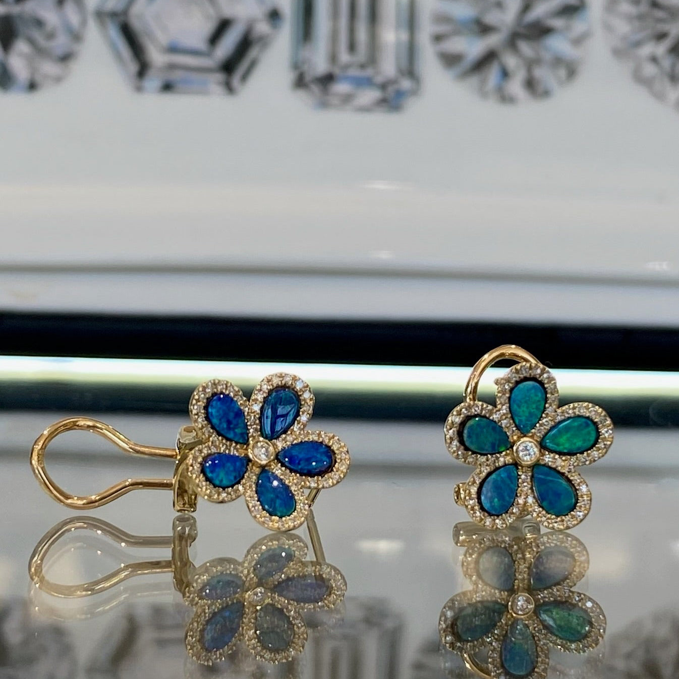 Ocean Bloom Opal & Diamond Earrings