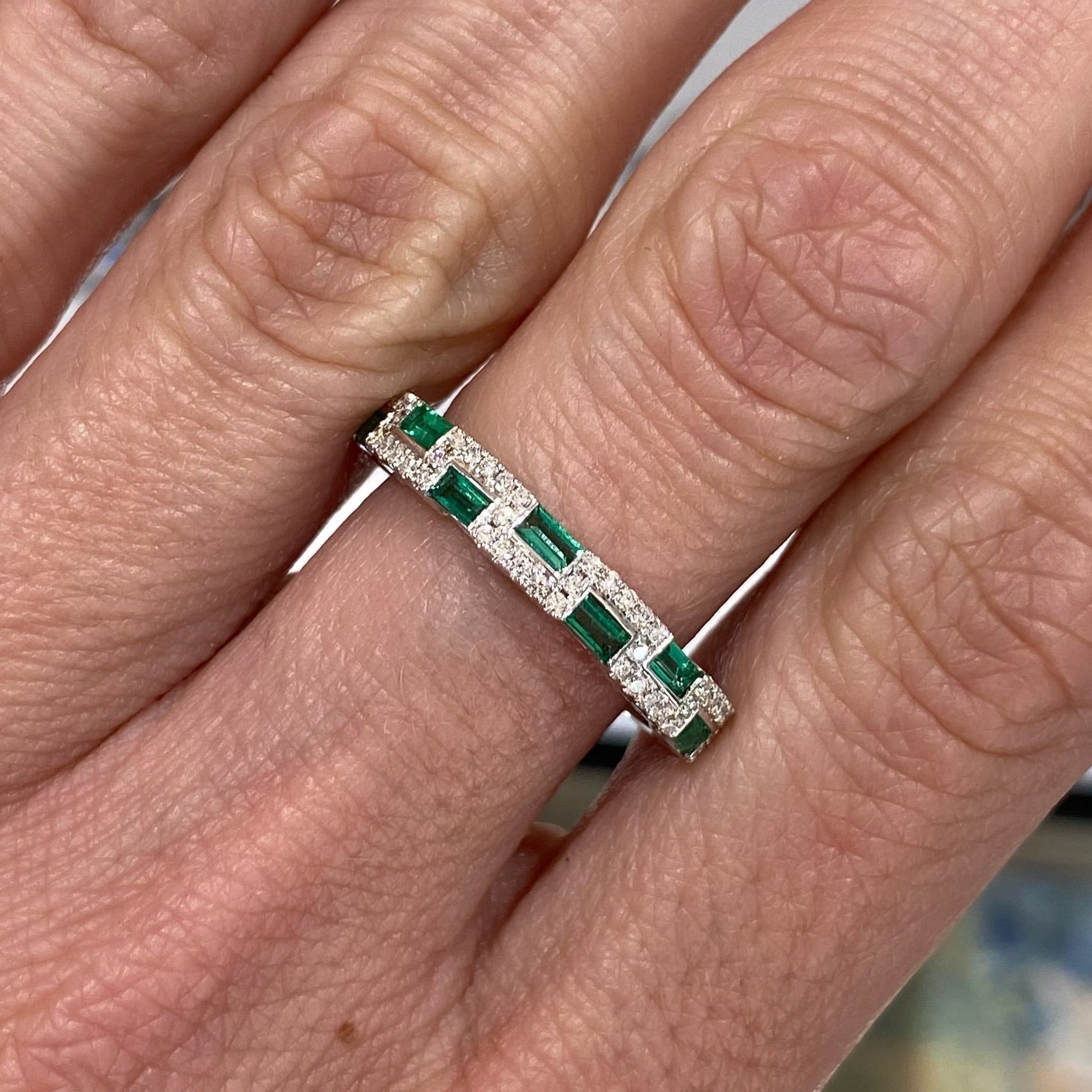 Emerald Echo Diamond Ring
