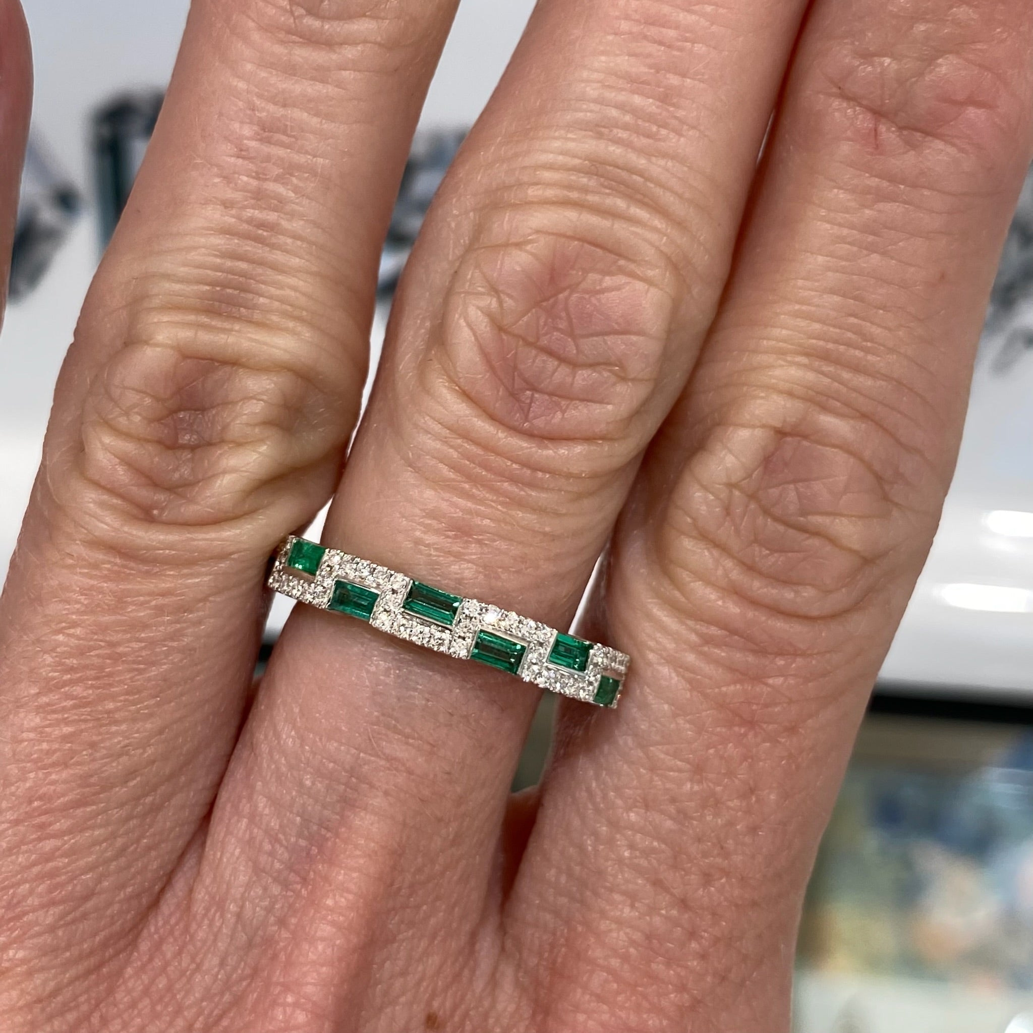Emerald Echo Diamond Ring