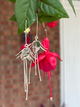 Load image into Gallery viewer, Sterling Silver Fuchsia Flower Drop Earrings