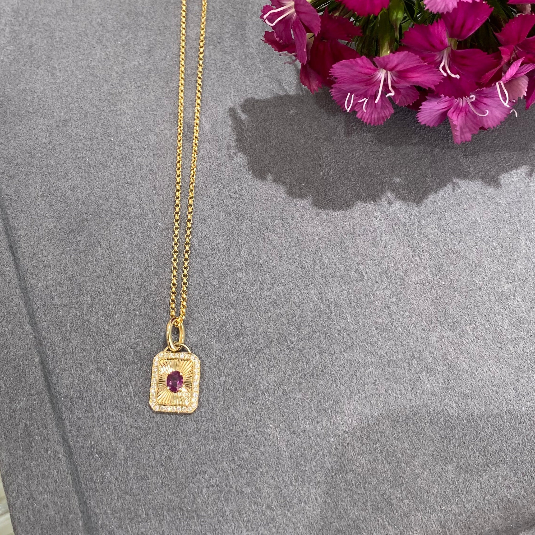 Antique Ruby Eclipse Pendant Necklace