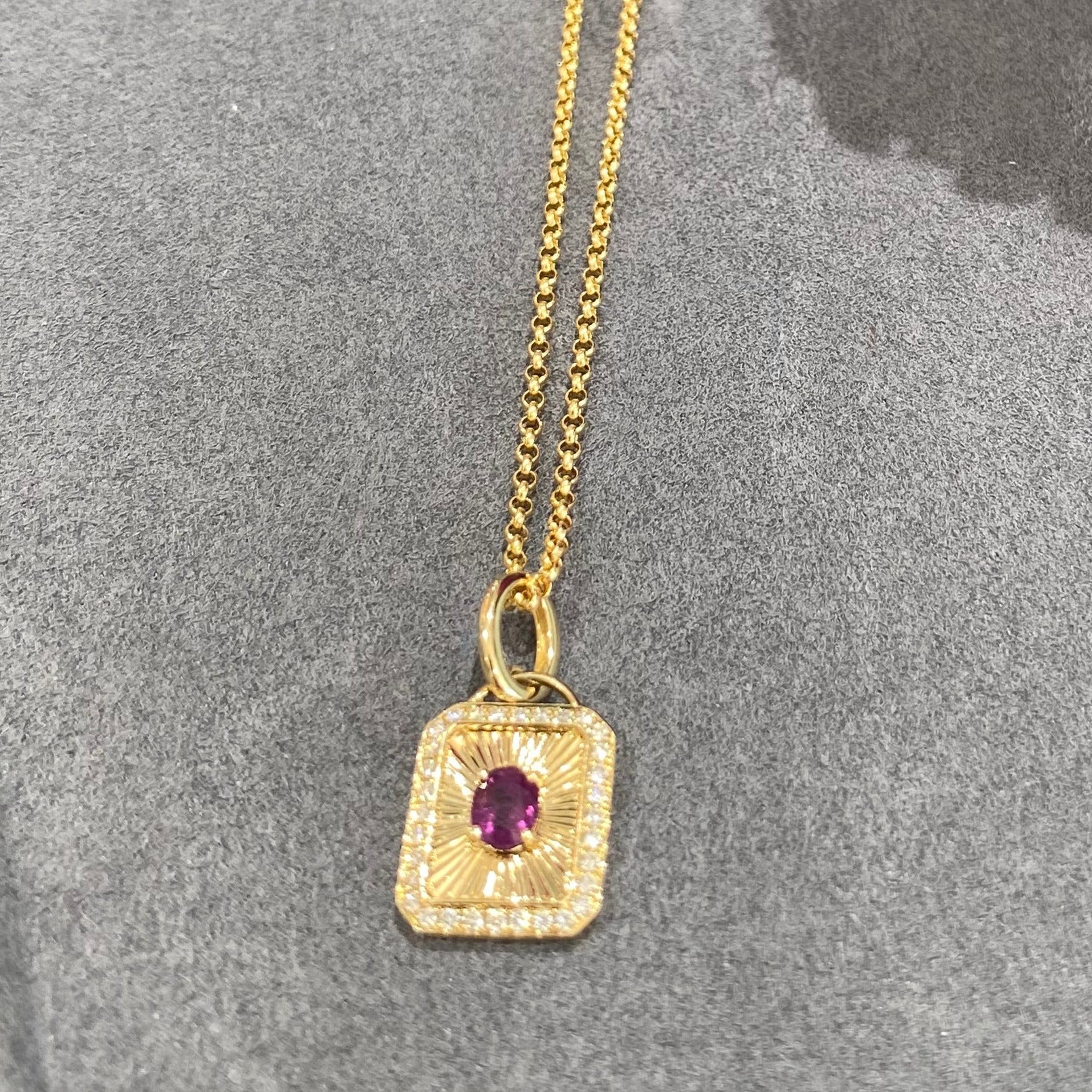 Antique Ruby Eclipse Pendant Necklace