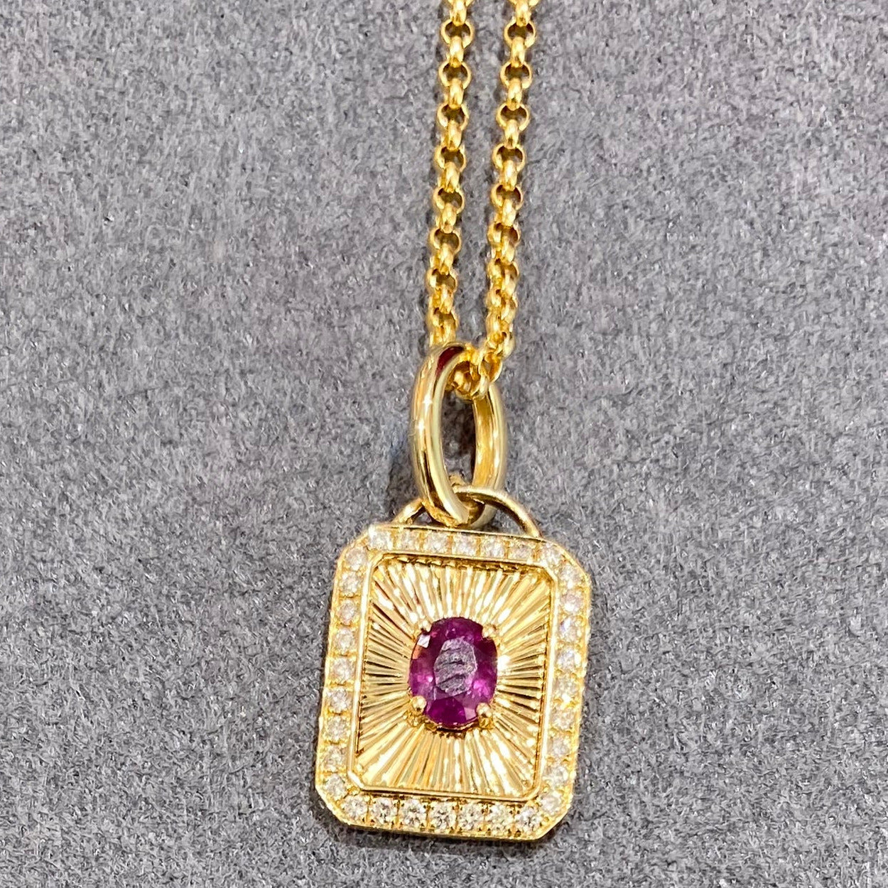 Antique Ruby Eclipse Pendant Necklace