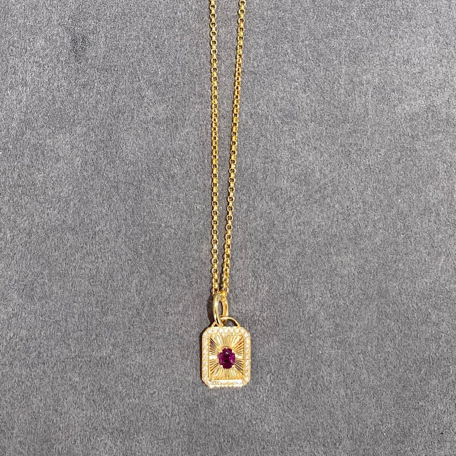 Antique Ruby Eclipse Pendant Necklace