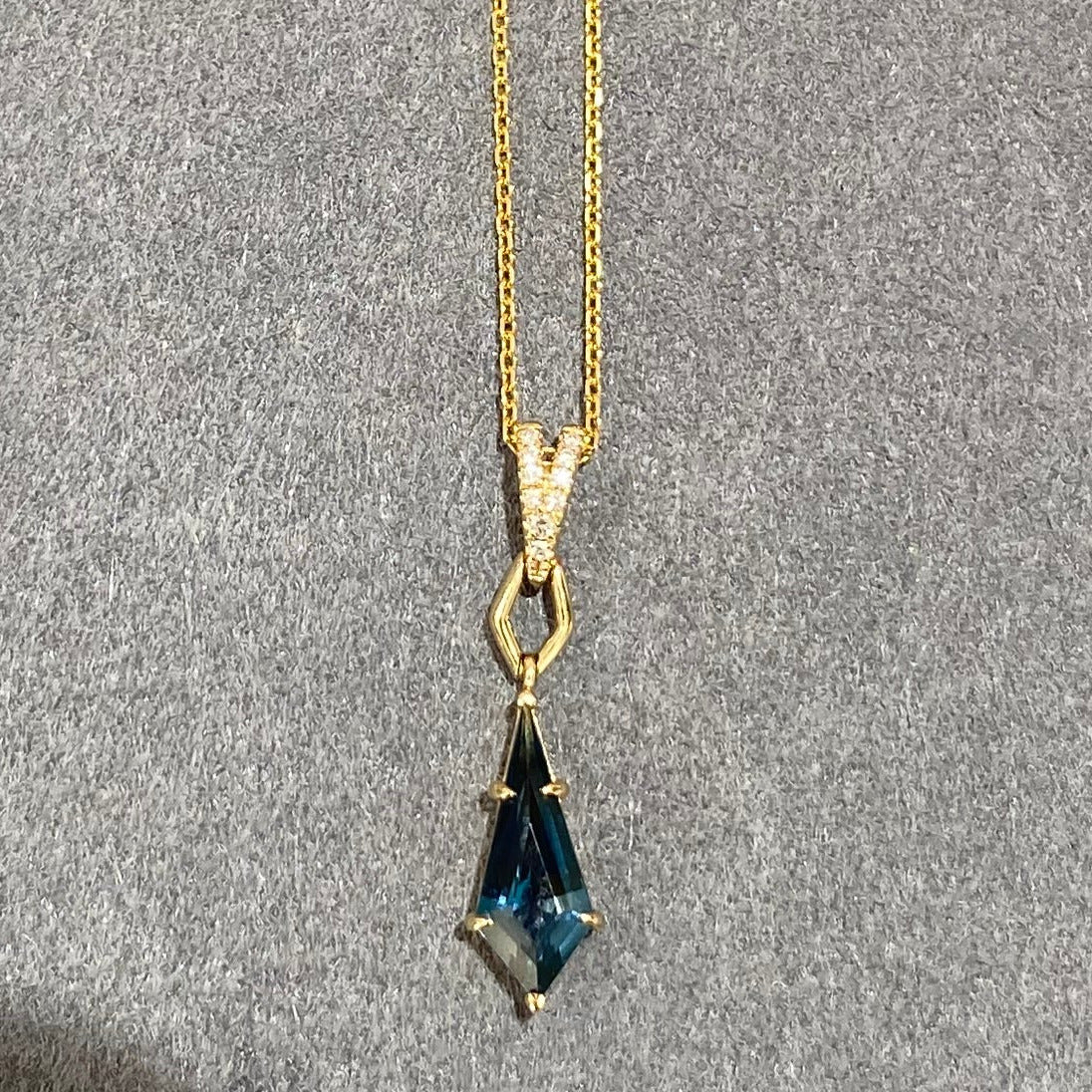 Kite of Twilight Blue Topaz Necklace