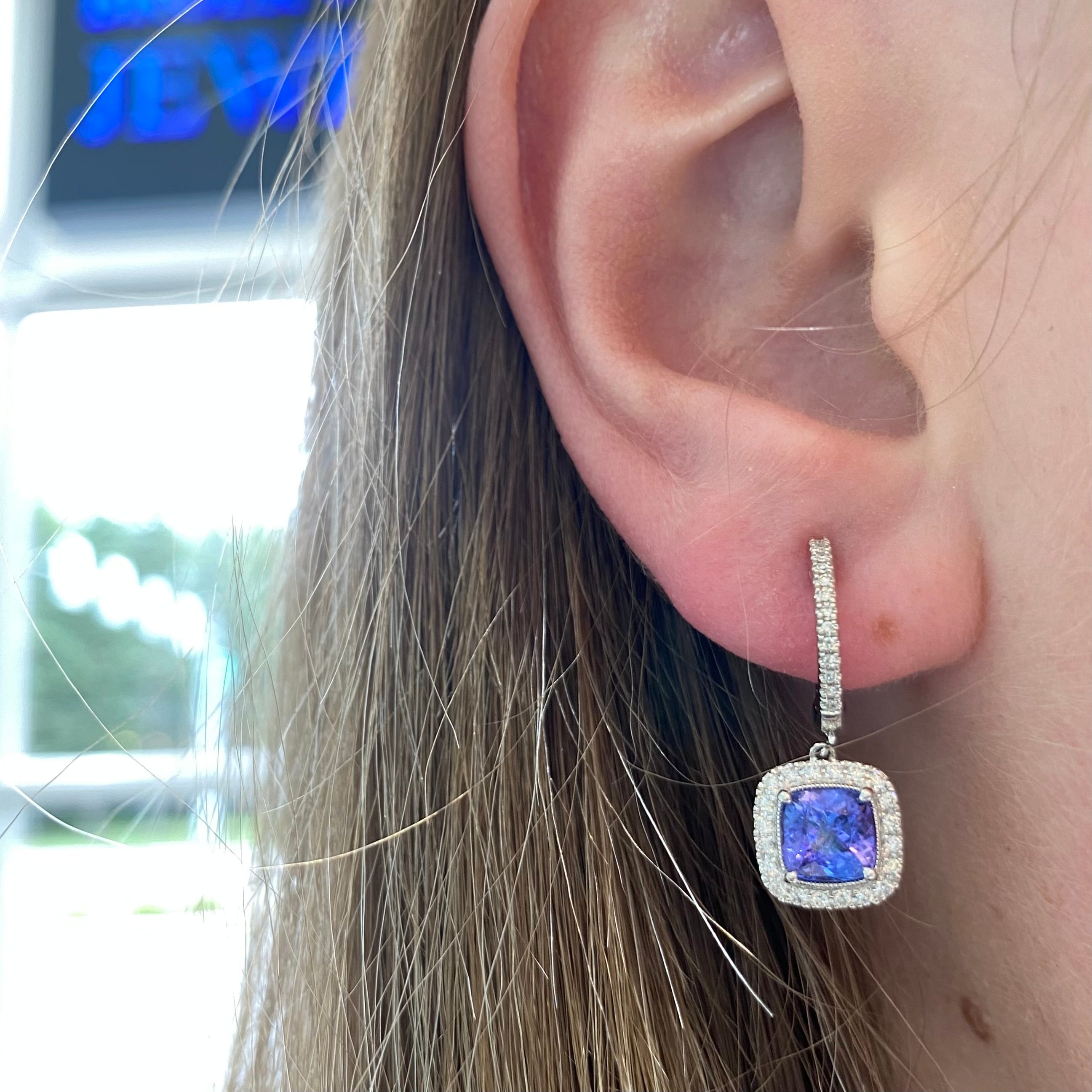 Twilight Tanzanite Diamond Drop Earrings
