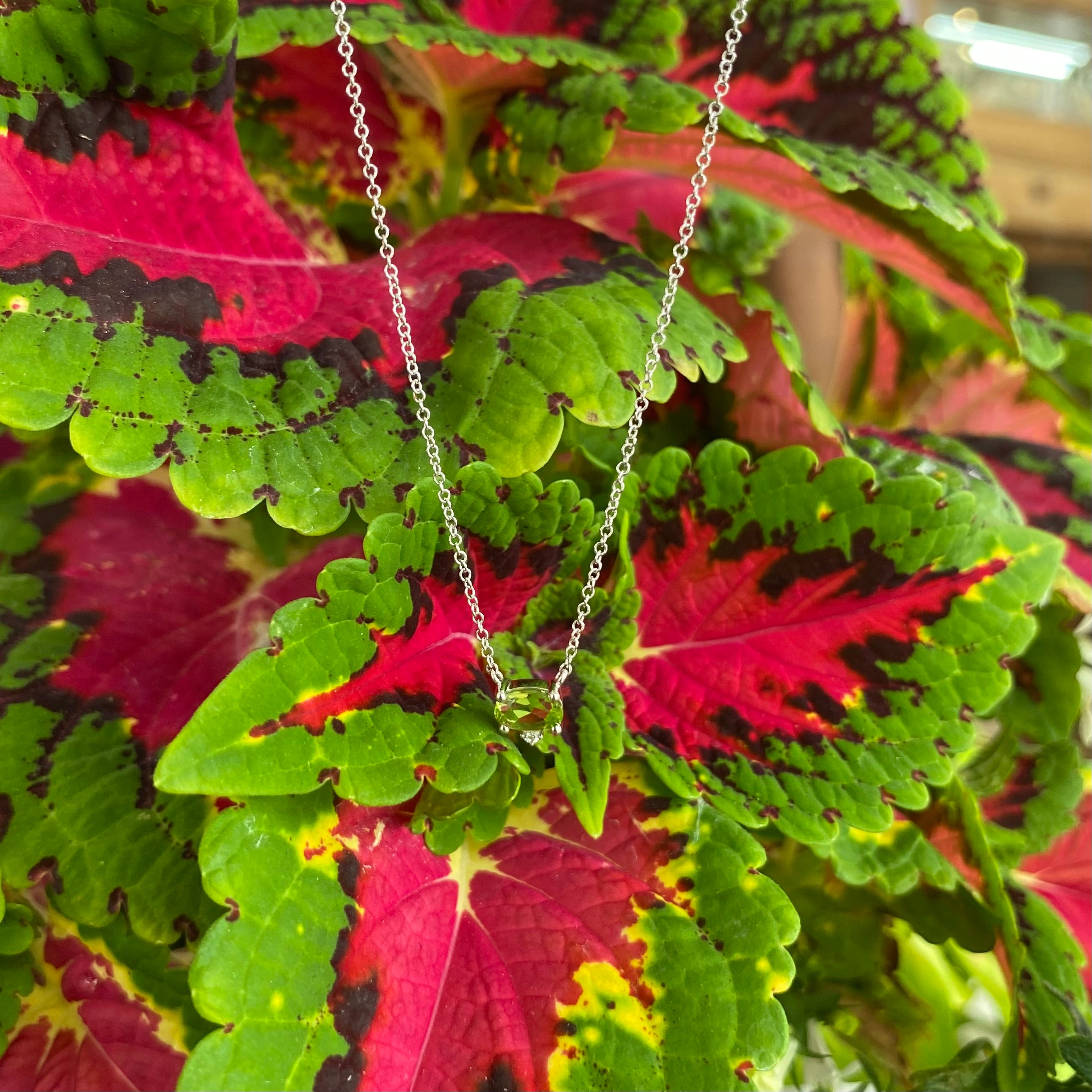 Peridot Elegance Diamond Accent Necklace