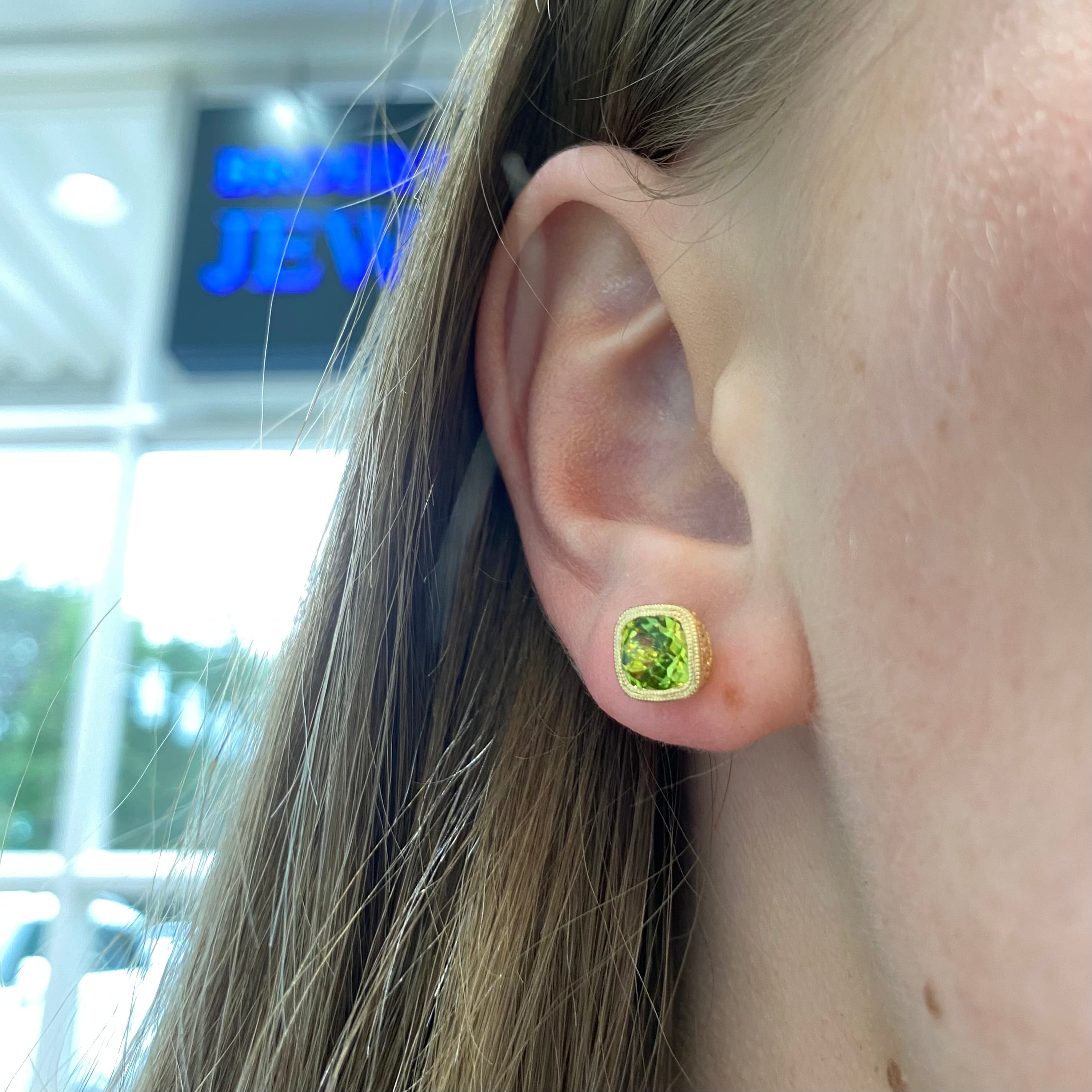 Peridot Radiance Stud Earrings