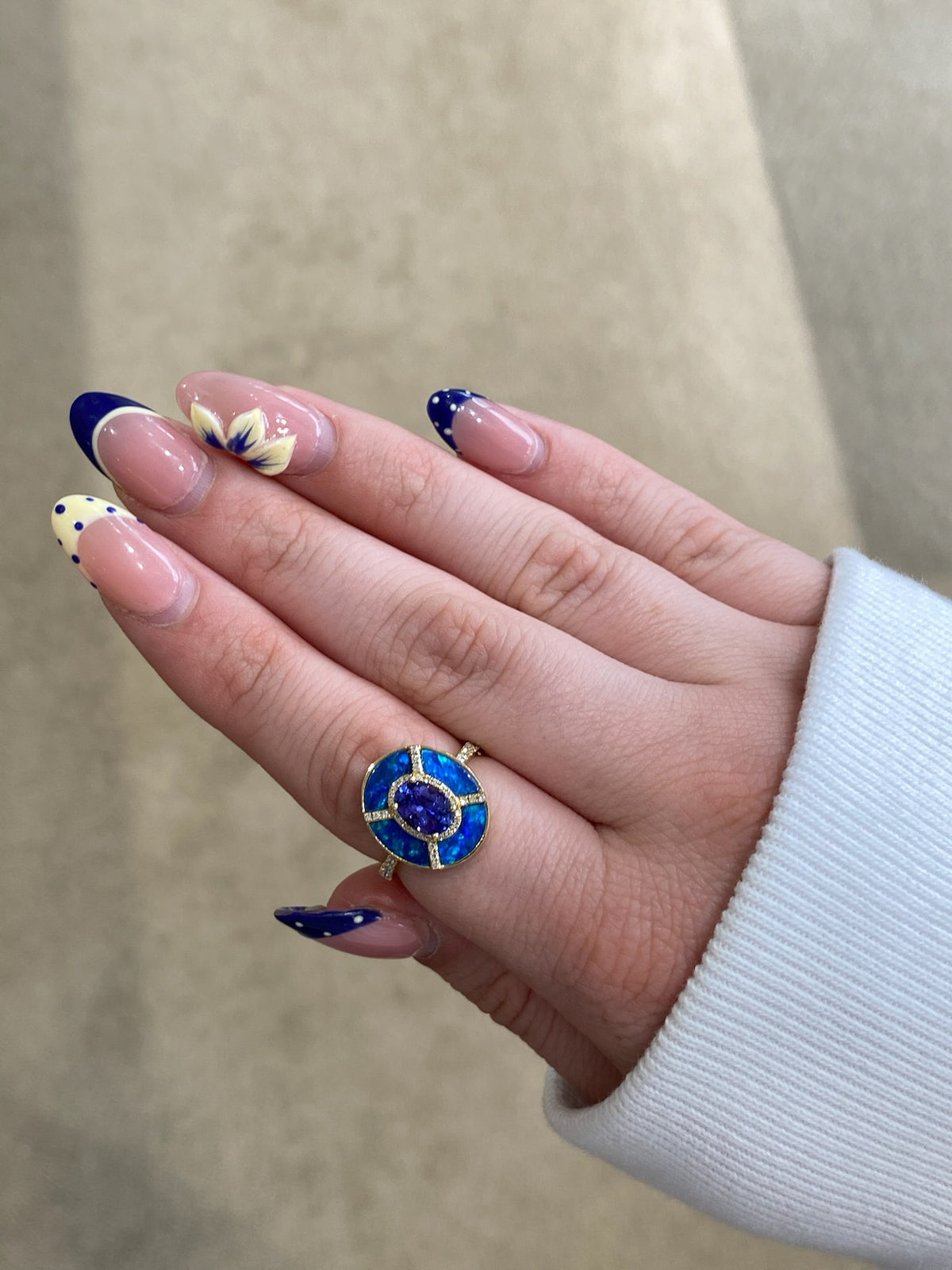 Blue Lagoon Opal Ring