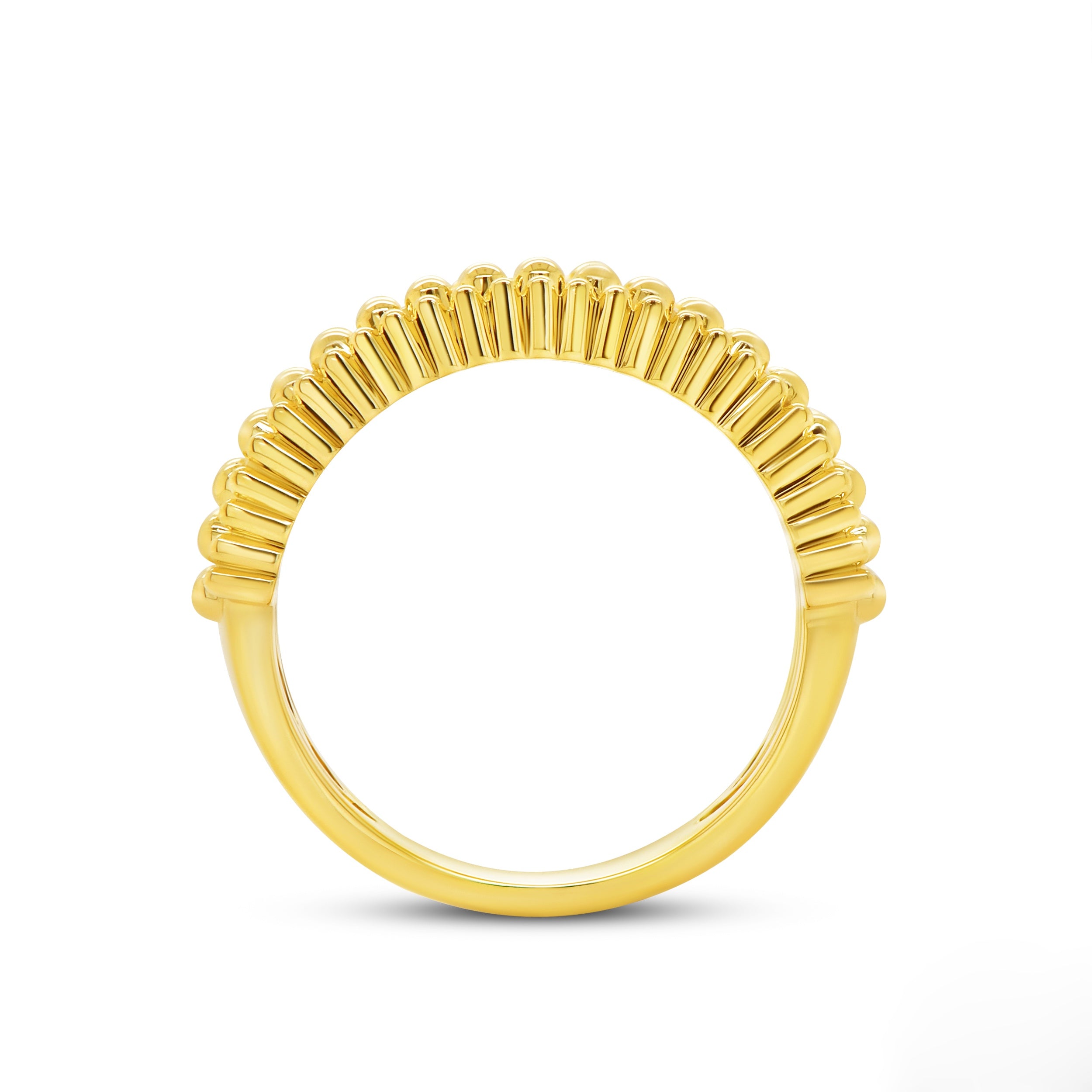 Beaded Edge Baguette Diamond Band