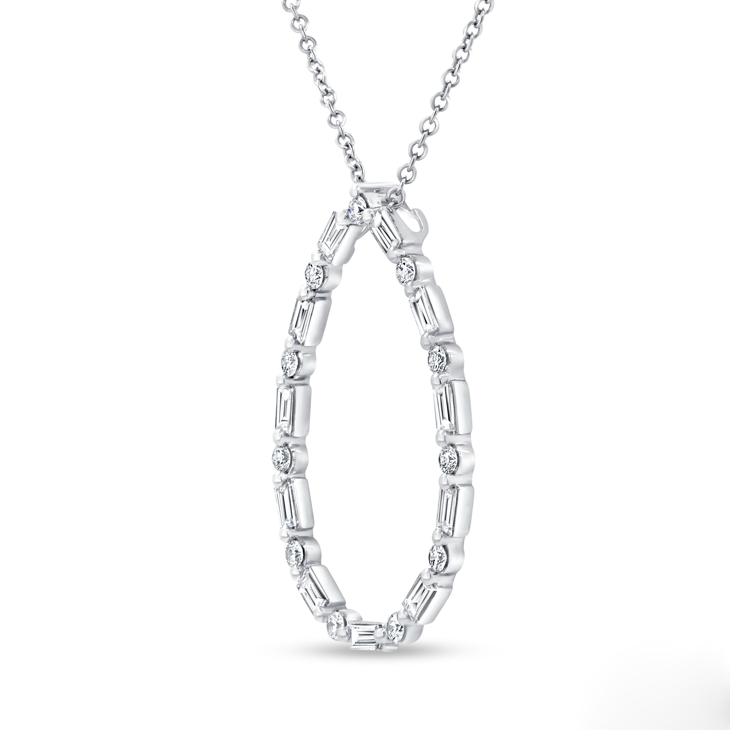 Open Teardrop Shape Diamond Necklace