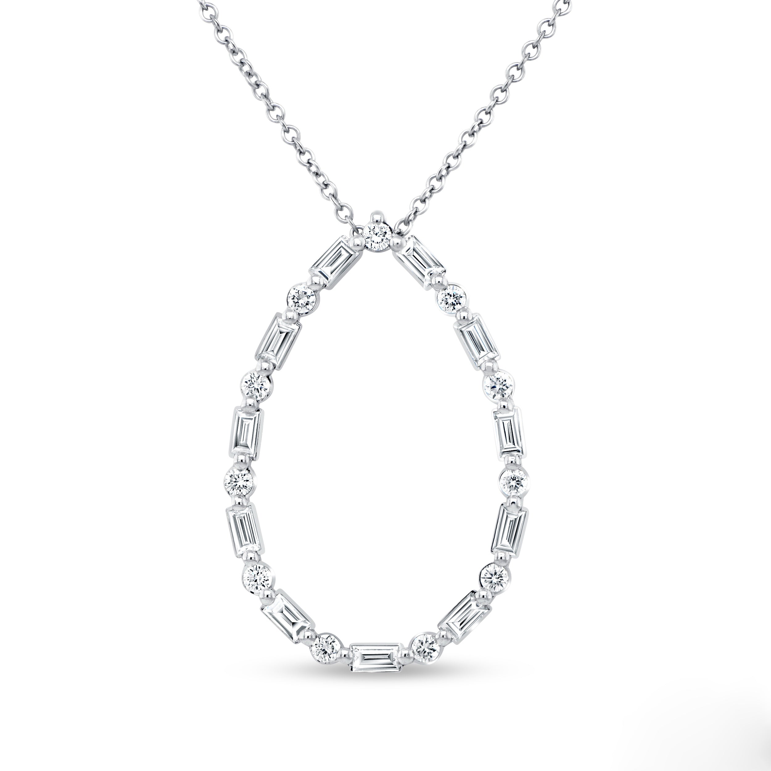 Open Teardrop Shape Diamond Necklace