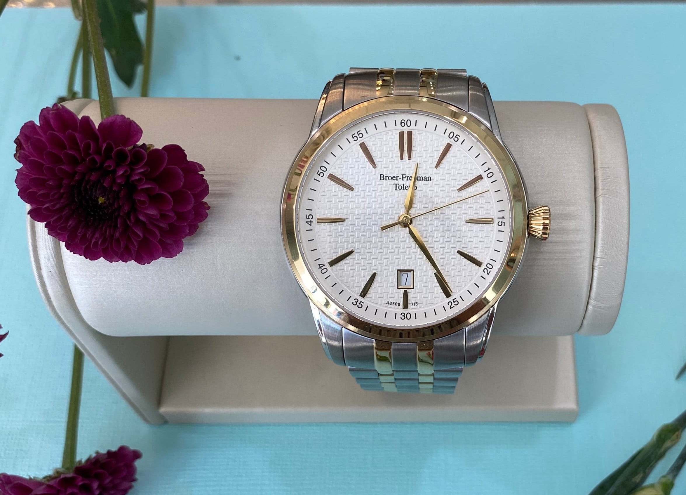 Two Tone Textured Dial Watch