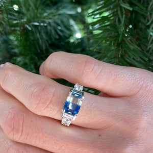 Bi-Colored Sapphire and Diamond Ring