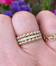 Load image into Gallery viewer, Beaded Gold and Diamond Layered Band