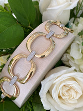 Load image into Gallery viewer, 18K Gold and Diamond Square Link Bracelet