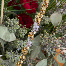 Load image into Gallery viewer, Vintage Bow 18K Yellow Gold and Platinum Diamond Bracelet