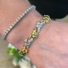 Load image into Gallery viewer, Vintage Bow 18K Yellow Gold and Platinum Diamond Bracelet