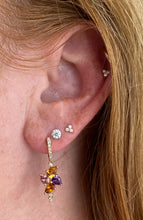 Load image into Gallery viewer, Gemstone and Diamond Bouquet Earrings