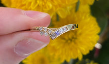 Load image into Gallery viewer, Vintage Yellow Gold V Multi Diamond Band Ring
