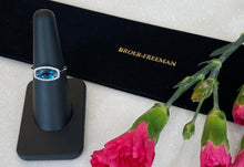 Load image into Gallery viewer, White Gold Deep Blue Topaz and Diamond Ring