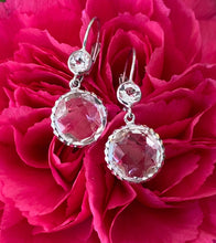 Load image into Gallery viewer, White Gold Crystal Topaz Earrings