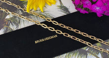 Load image into Gallery viewer, 14K Yellow Gold Textured Oval and Paper Clip Link Chain