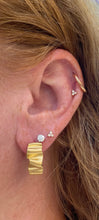 Load image into Gallery viewer, 18K Gold Satin Finish Wavy Hoop Earrings