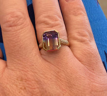 Load image into Gallery viewer, Yellow Gold Ametrine and Diamond Cocktail Ring
