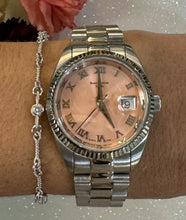 Load image into Gallery viewer, Salmon Mother of Pearl Dial Silver Toned Bracelet Watch