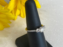 Load image into Gallery viewer, Three Stone Round Diamond Platinum Engagement Ring