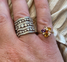 Load image into Gallery viewer, Yellow Gold Gemstone and Diamond Bouquet Ring