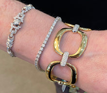 Load image into Gallery viewer, 18K Gold and Diamond Square Link Bracelet
