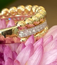 Load image into Gallery viewer, Beaded Gold and Diamond Layered Band
