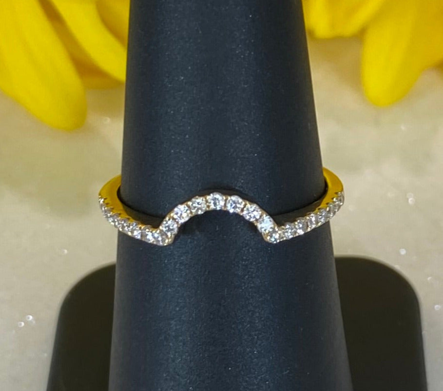 Vintage Yellow Gold Round Diamond Halo Engagement Ring and Wedding Band