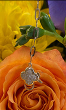 Load image into Gallery viewer, Yellow Gold Diamond Quatrefoil Clasp Paper Clip Bracelet