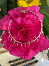 Load image into Gallery viewer, Fun Diamond Dangle Hoops
