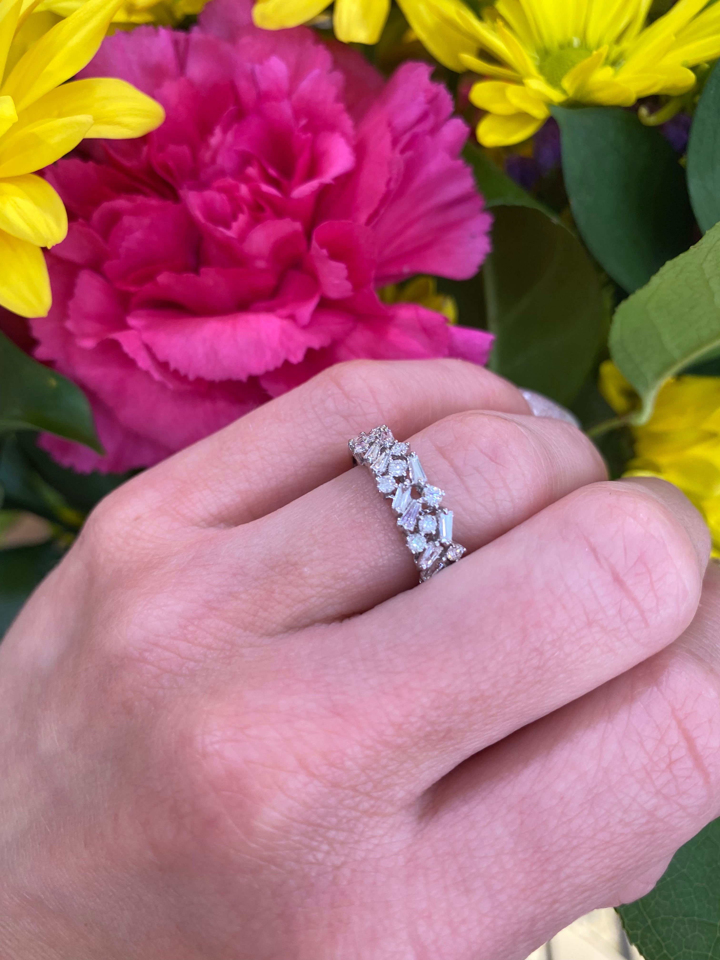 Mosaic White Gold and Diamond Ring