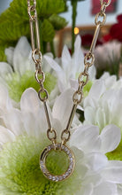 Load image into Gallery viewer, Clover & Circle Drop Pendant Paper Clip Necklace