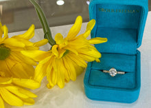 Load image into Gallery viewer, Yellow Gold Round Diamond Hand Engraved Engagment Ring