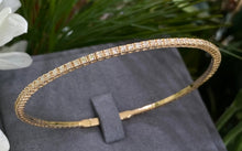Load image into Gallery viewer, Yellow Gold Eternity Diamond Flex Bangle