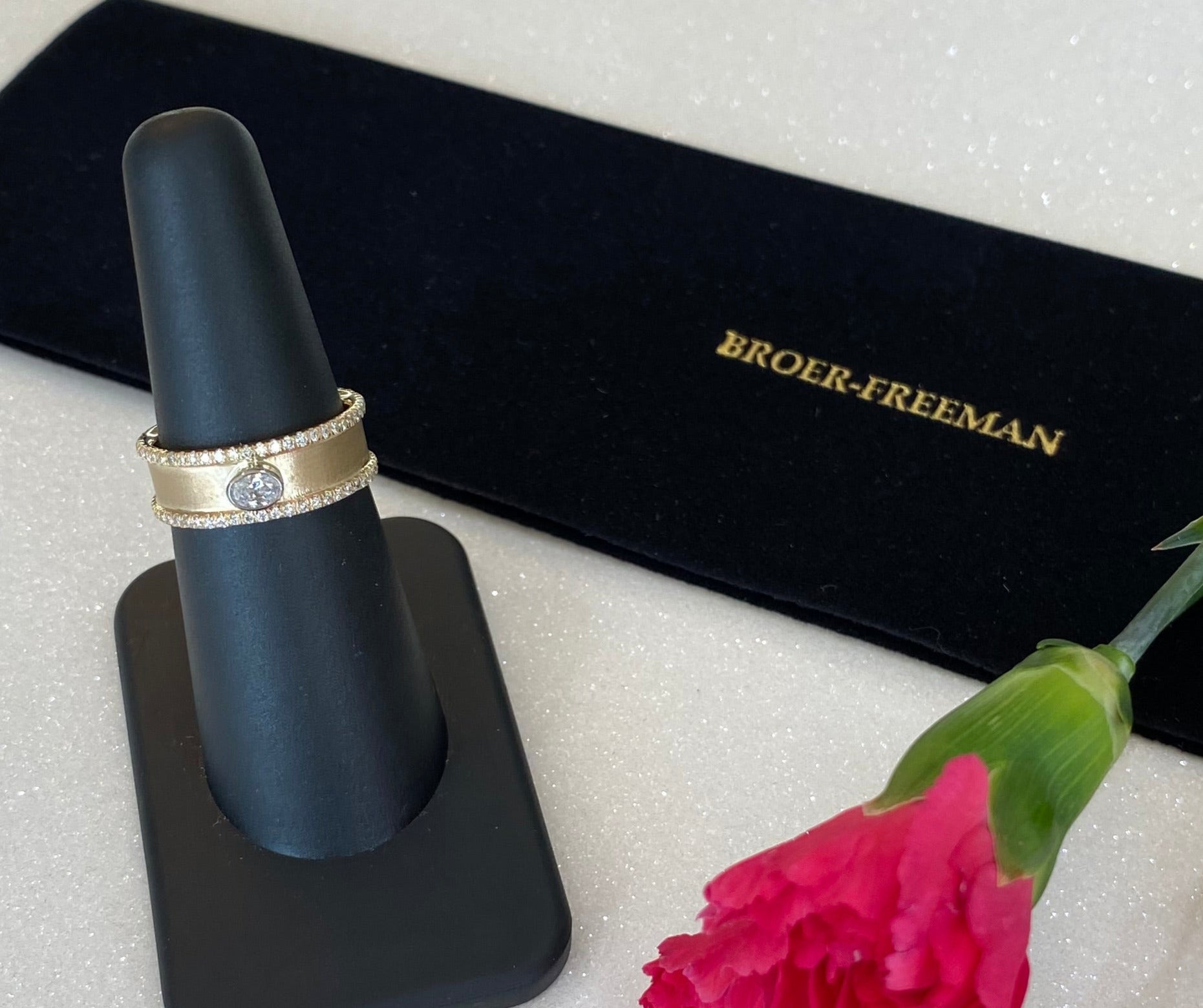 Oval Diamond Two Tone Gold and Diamond Band